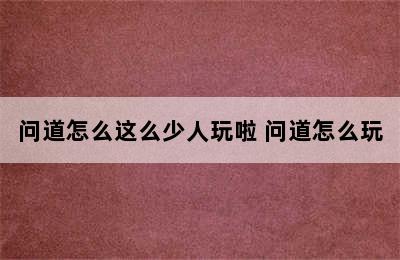 问道怎么这么少人玩啦 问道怎么玩